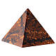 Pyramid-shaped cremation urn, speckled brown earthenware s1