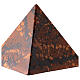 Pyramid-shaped cremation urn, speckled brown earthenware s2