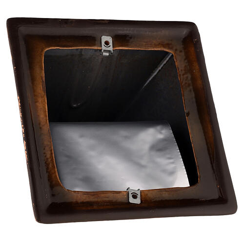 Urna na prochy z majoliki – brązowa piramida agatowa, 25 cm 5