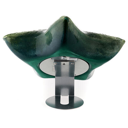 Starfish-shaped cremation urn, green earthenware 4