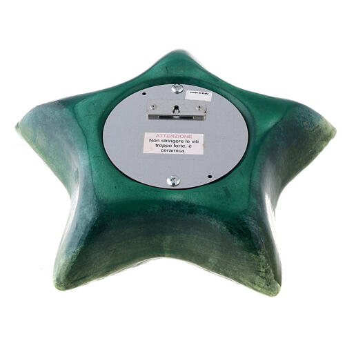 Starfish-shaped cremation urn, green earthenware 5