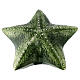 Starfish-shaped cremation urn, green earthenware s1