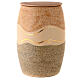 Cremation urn, green and orange marbled earthenware s1