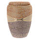 Cremation urn with marbled cream majolica casing s1