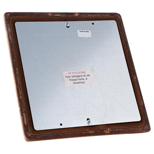 Urne in Pyramidenform, braun mit marmorierter Oberfläche, Majolika 5