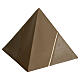 Pyramid-shaped cremation urn, brown earthenware s1