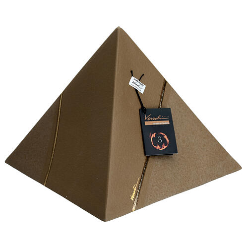 Urna cineraria piramide marrone maiolica 4