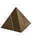 Urna cinerária pirâmide marrom -faiança s3