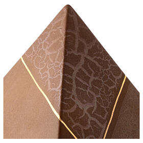 Brown majolica pyramid cinerary urn
