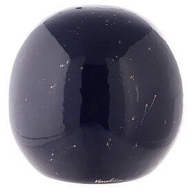 Sphere-shaped cremation urn, midnight blue earthenware