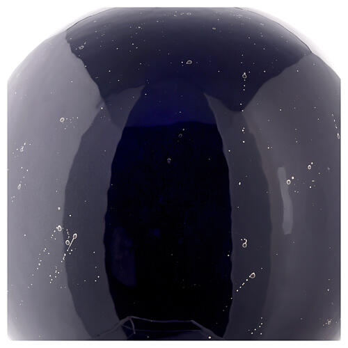 Sphere-shaped cremation urn, midnight blue earthenware 2