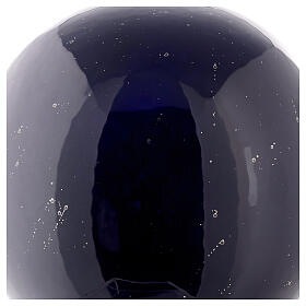 Urna cinerária esfera azul escuro faiança