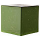 Cubic cremation urn, green earthenware s1