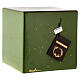 Cubic cremation urn, green earthenware s3