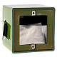 Cubic cremation urn, green earthenware s5