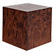 Funerary urn, matte and smooth cube with root timber effect, 5 L s1