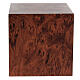 Funerary urn, matte and smooth cube with root timber effect, 5 L s3