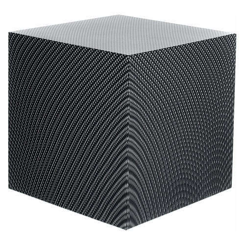 Urne funéraire cube lisse finition kevlar carbone mat 5L 1