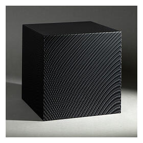 Cremation urn smooth cube effect matt carbon kevlar 5L