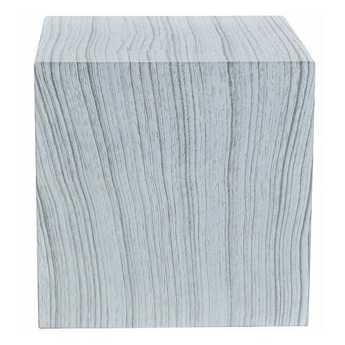 Urna pogrzebowa - sześcian, gładka, maotwy efekt bielonego dębu, 5 l 3