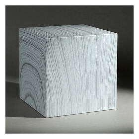Cremation urn smooth cube oak effect matte bleached 5L