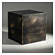 Urna cinerária cubo liso efeito bronze ouro opaco 5L s2
