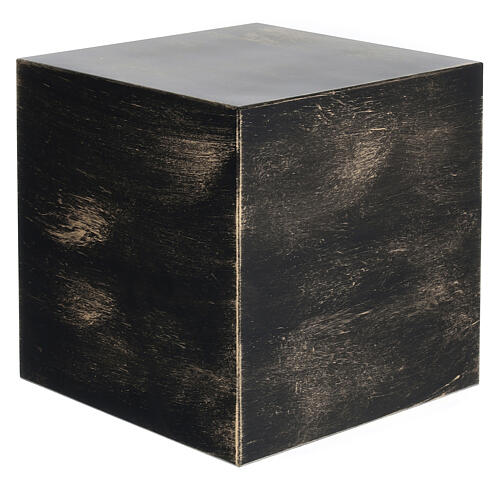 Cremation urn smooth cube bronze matt gold effect 5L 1