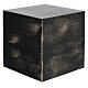 Cremation urn smooth cube bronze matt gold effect 5L s1