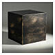 Cremation urn smooth cube bronze matt gold effect 5L s2