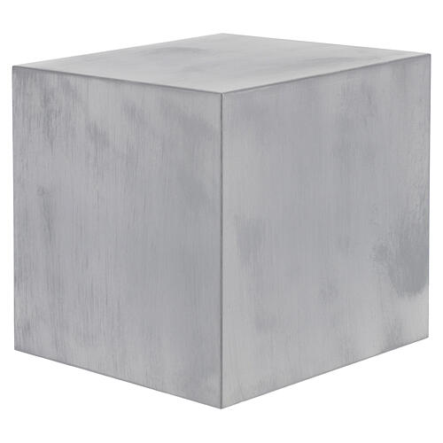 Funerary urn, matte and smooth cube with bronze aluminium effect, 5 L 3