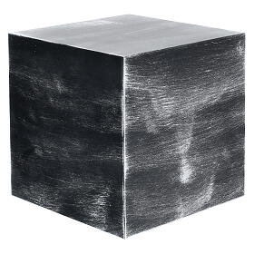 Funeral urn cube smooth matte aluminum bronze effect 5L