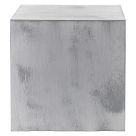 Funeral urn cube smooth matte aluminum bronze effect 5L