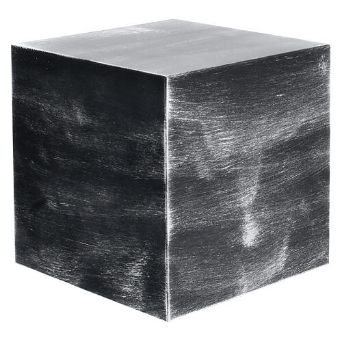 Funeral urn cube smooth matte aluminum bronze effect 5L 1