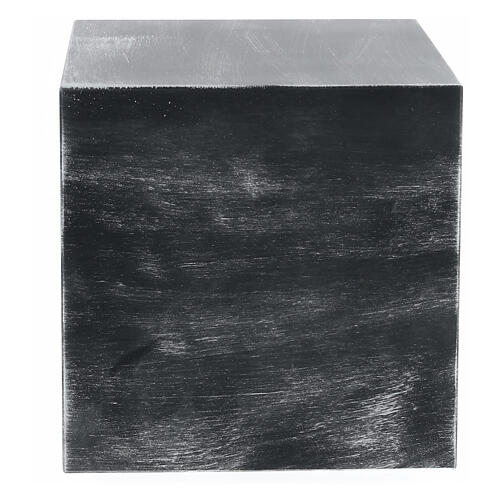Funeral urn cube smooth matte aluminum bronze effect 5L 3