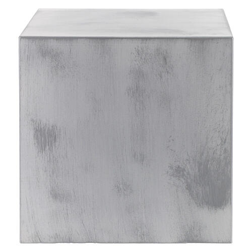 Funeral urn cube smooth matte aluminum bronze effect 5L 1