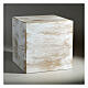 Funerary urn, matte and smooth cube with bronze white gold effect, 5 L s2