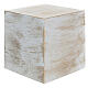 Cremation urn smooth cube white gold bronze effect matte 5L s1