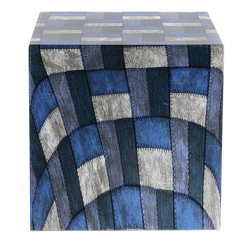 Urna funeraria cubo liscio effetto tessuto quad opaco 5L 3