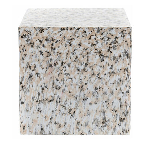 Funerary urn, glossy and smooth cube with granite effect, 5 L 3