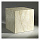 Funerary urn, glossy and smooth cube with Botticino marble effect, 5 L s2