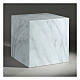 Urne cinéraire cube lisse effet marbre de Carrare brillant 5L s2
