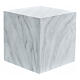 Urna cineraria cubo liscio effetto marmo carrara lucido 5L s1