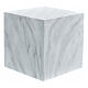 Urna cinerária cubo liso efeito mármore de Carrara brilhnate 5L s1