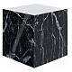 Glossy and smooth cubic funeral urn with black marble finish, 5 L s1