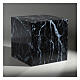 Glossy and smooth cubic funeral urn with black marble finish, 5 L s2