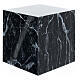 Urne cinéraire cubique lisse effet marbre noir brillant 5L s1