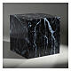 Urna funerária cubo liso efeito mármore preto brilhante 5L s2