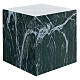 Glossy and smooth cubic funeral urn with Guatemala green marble finish, 5 L s1