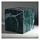 Glossy and smooth cubic funeral urn with Guatemala green marble finish, 5 L s2