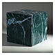 Urne cinéraire cubique lisse effet marbre vert du Guatemala brillant 5L s2